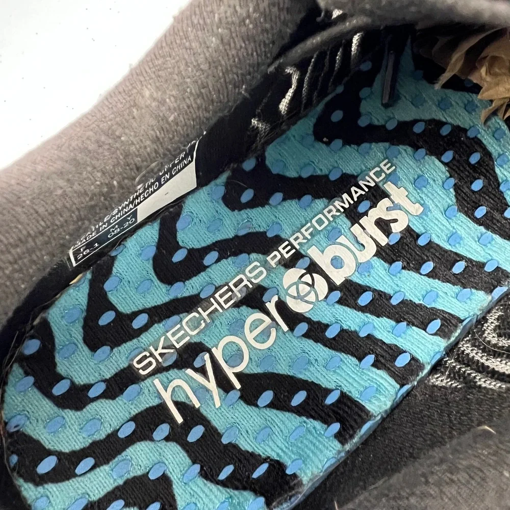 Skechers Go Run Razor 3 Cloak Running Shoes Womens 6 Black Zebra Lace Up Low Top